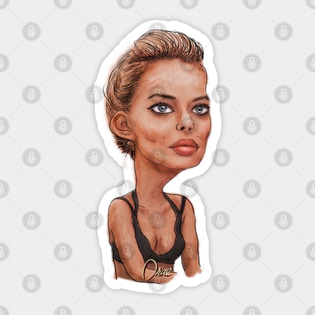 Margot Robbie Sticker by Henry Drae